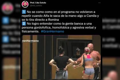 La reacción de Alfa generó repercusión en las redes (Captura Twitter)