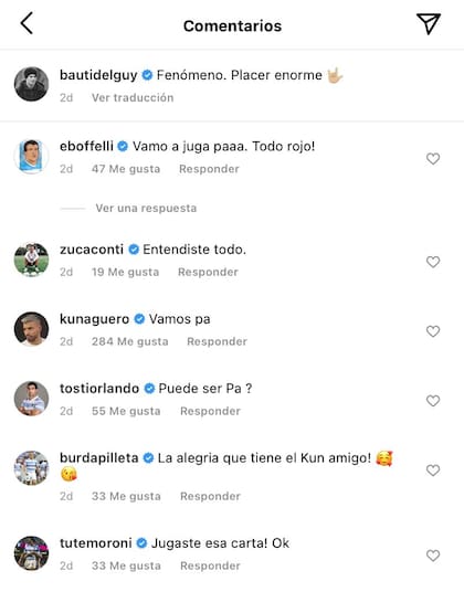 La reacción de algunos jugadores de Los Pumas ante la foto de su amigo con el Kun