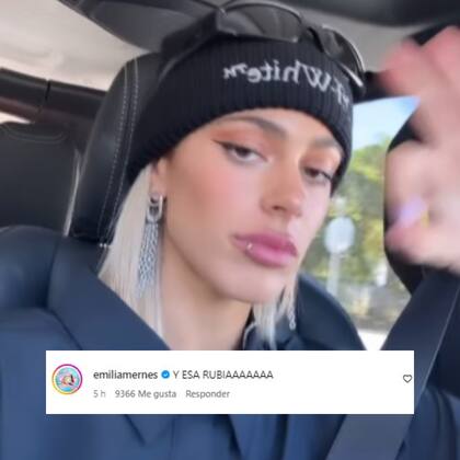 La reacción de Emilia Mernes al nuevo color de pelo de Tini