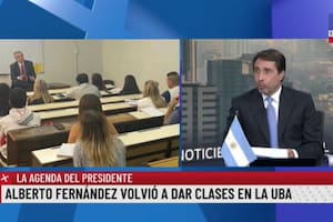 La reacción de Feinmann al ver al Presidente dar clases (Foto: Captura de video)