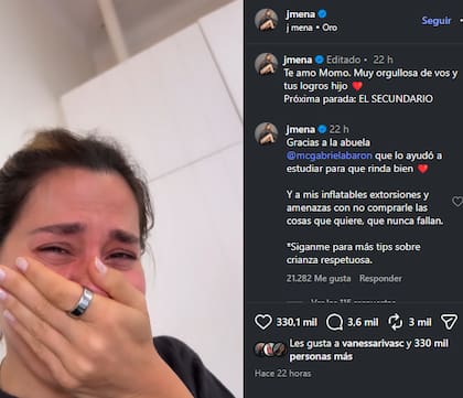 La reacción de Jimena Barón al logro de su hijo Momo