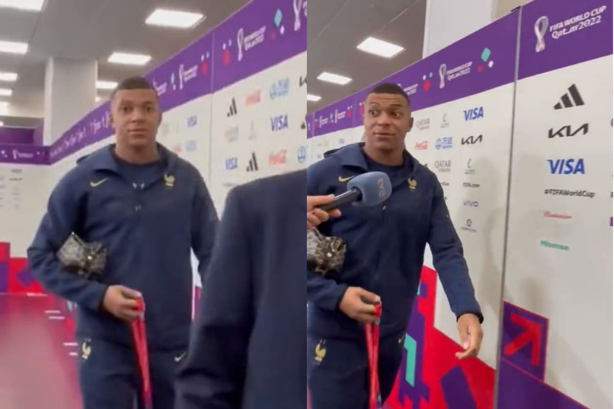 La reacción de Kylian Mbappé cuando le preguntaron por el duelo que tendrá con Lionel Messi en la final del Mundial Qatar 2022 este domingo