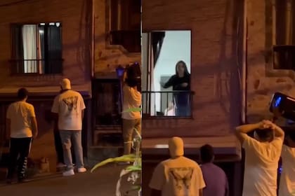 La reacción de la mujer al ver la serenata frente a su casa (Captura video)
