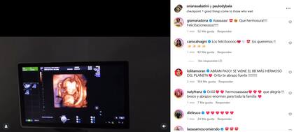 La reacción de los famosos a la noticia que dieron Oriana Sabatini y Paulo Dybala (Foto: Captura Instagram)
