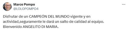 La reacción de los hinchas por el regreso de Di María