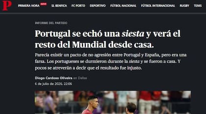 La reacción de los medios de Portugal tras la eliminación del Mundial ante España.