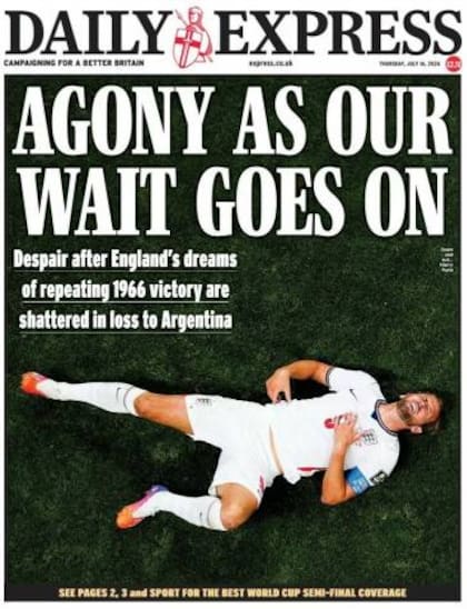 La reacción de los medios ingleses tras la derrota ante Argentina.