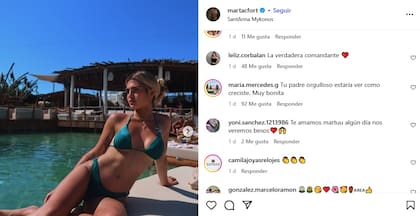La reacción de los seguidores de Marta Fort a su posteo en Mykonos