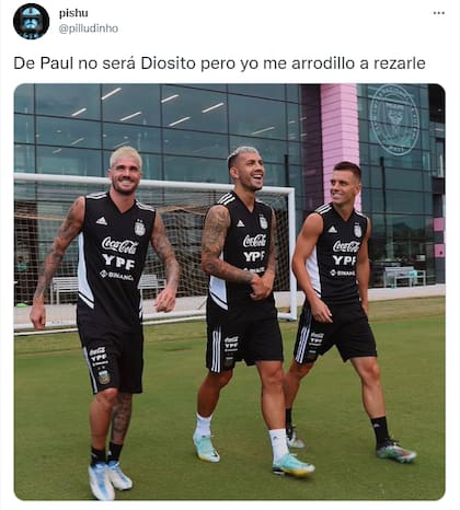 La reacción de los usuarios al nuevo look de Rodrigo De Paul (Foto: Captura de Twitter)