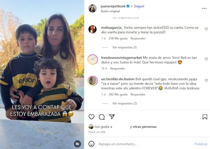 La reacción de los usuarios ante el video que subió Juana Repetto