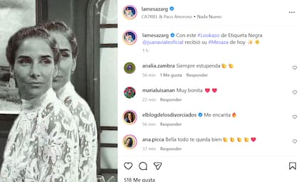 La reacción de los usuarios en la sección de comentarios al look de Juana Viale