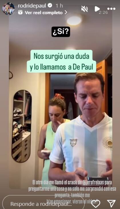 La reacción de Rodrigo De Paul