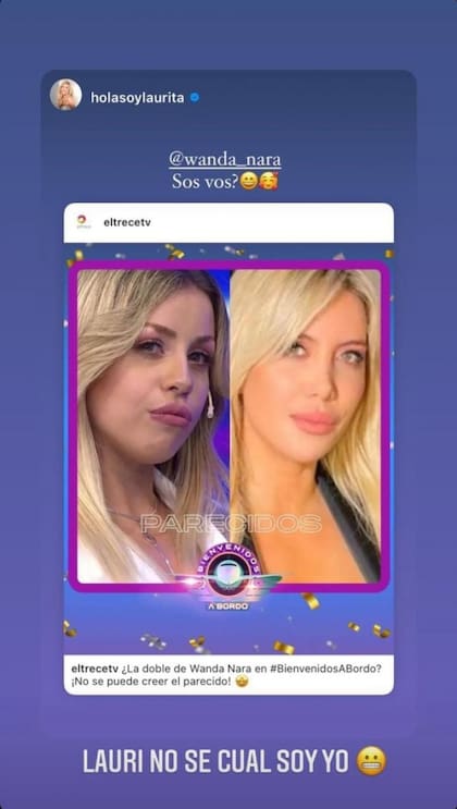 La reacción de Wanda Nara al ver su parecido en Bienvenidos a bordo