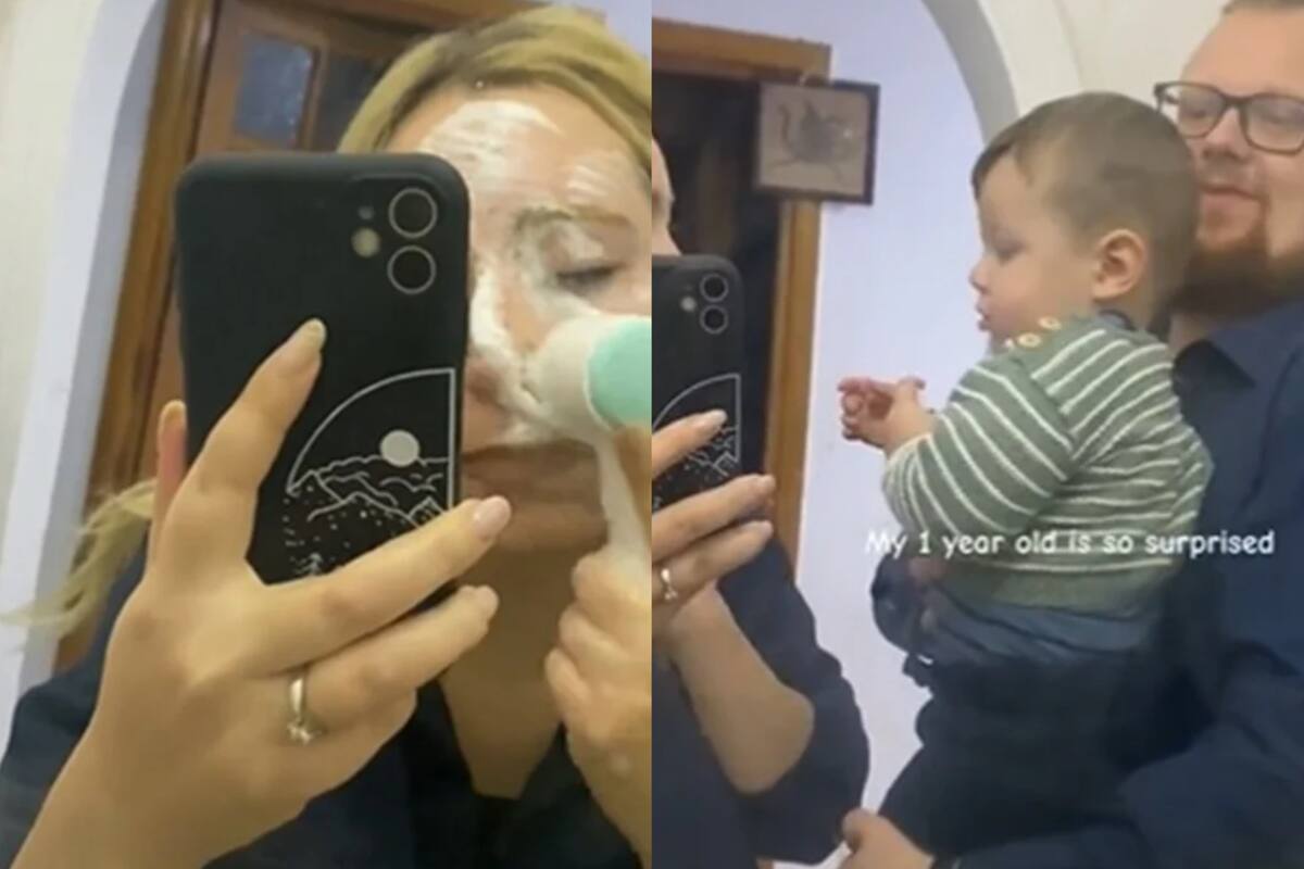 La reacción del bebé provocó la hilarante reacción de los usuarios en las redes