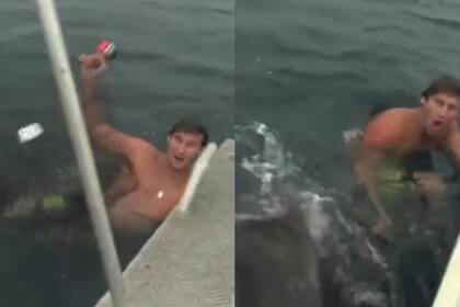 La reacción del joven que casi sufre el ataque de un tiburón