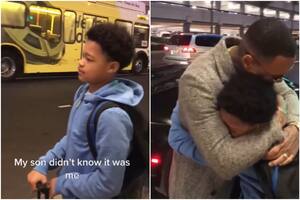 La reacción del pequeño en el aeropuerto de Los Ángeles se hizo viral