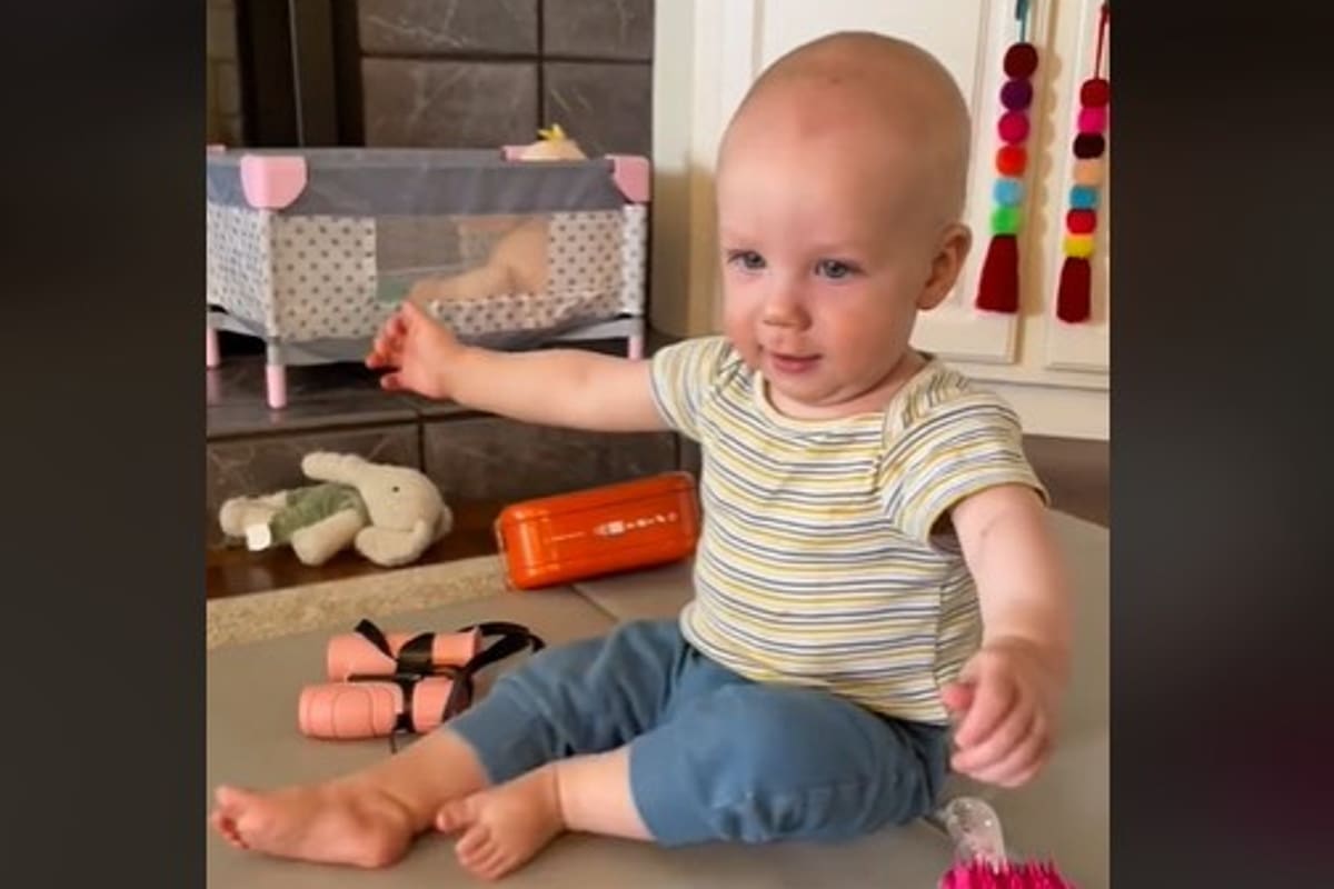 La reacción del risueño niño se volvió viral. Fuente: TikTok