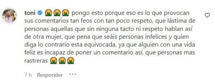 La reacción del Toni Costa a los ataques a su novia.