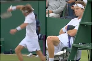 La reacción desmedida de Andrey Rublev en Wimbledon