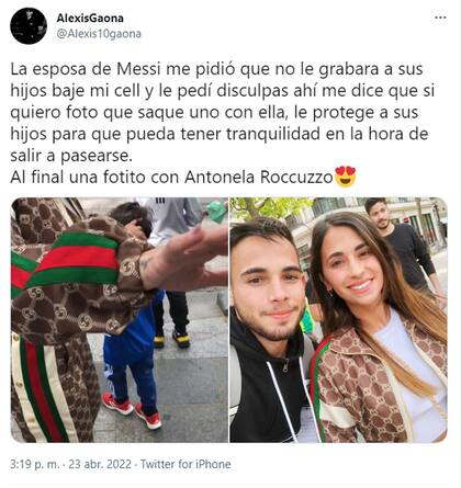 La reacción que tuvo Antonela Roccuzzo cuando un fanático quiso sacarle una foto a sus hijos en la calle.