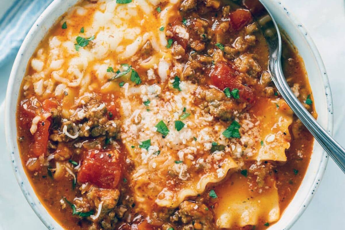 La receta de la sopa de lasaña no es nueva en los Estados Unidos, pero se ha vuelto a poner de moda