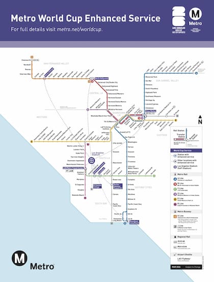 La red de transporte de Los Angeles brindará conectividad hacia el Estadio SoFi para el mundial de futbol