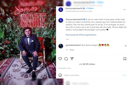 La reflexión del cantante (Foto Instagram @franciscobenitez19)
