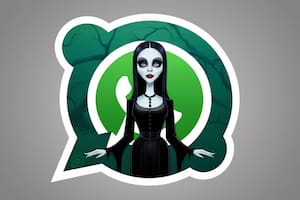La reimaginación de Morticia Addams para un logo de WhatsApp, según la IA