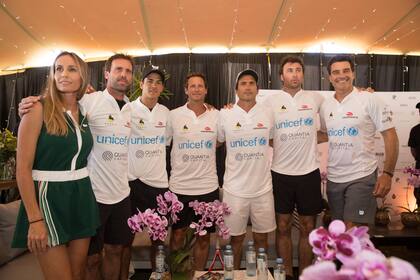La reina de la tarde fue Gisela Dulko, la única mujer que participó de la exhibición. A su lado Facundo Pieres, Juano Britos, David Nalbandian, Adolfo Cambiaso, Alfredo Cappella y Hernán Drago
