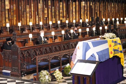 La reina Isabel II en el funeral de su esposo