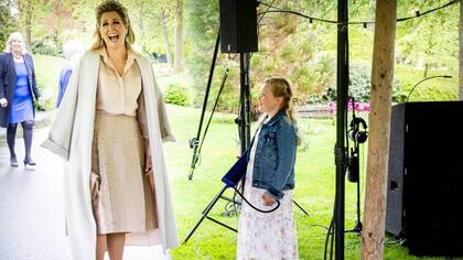 La reina Máxima de Holanda lució un rapado natural de Massimo Dutti, que ya se había puesto Amalia, este martes durante un acto oficial.
