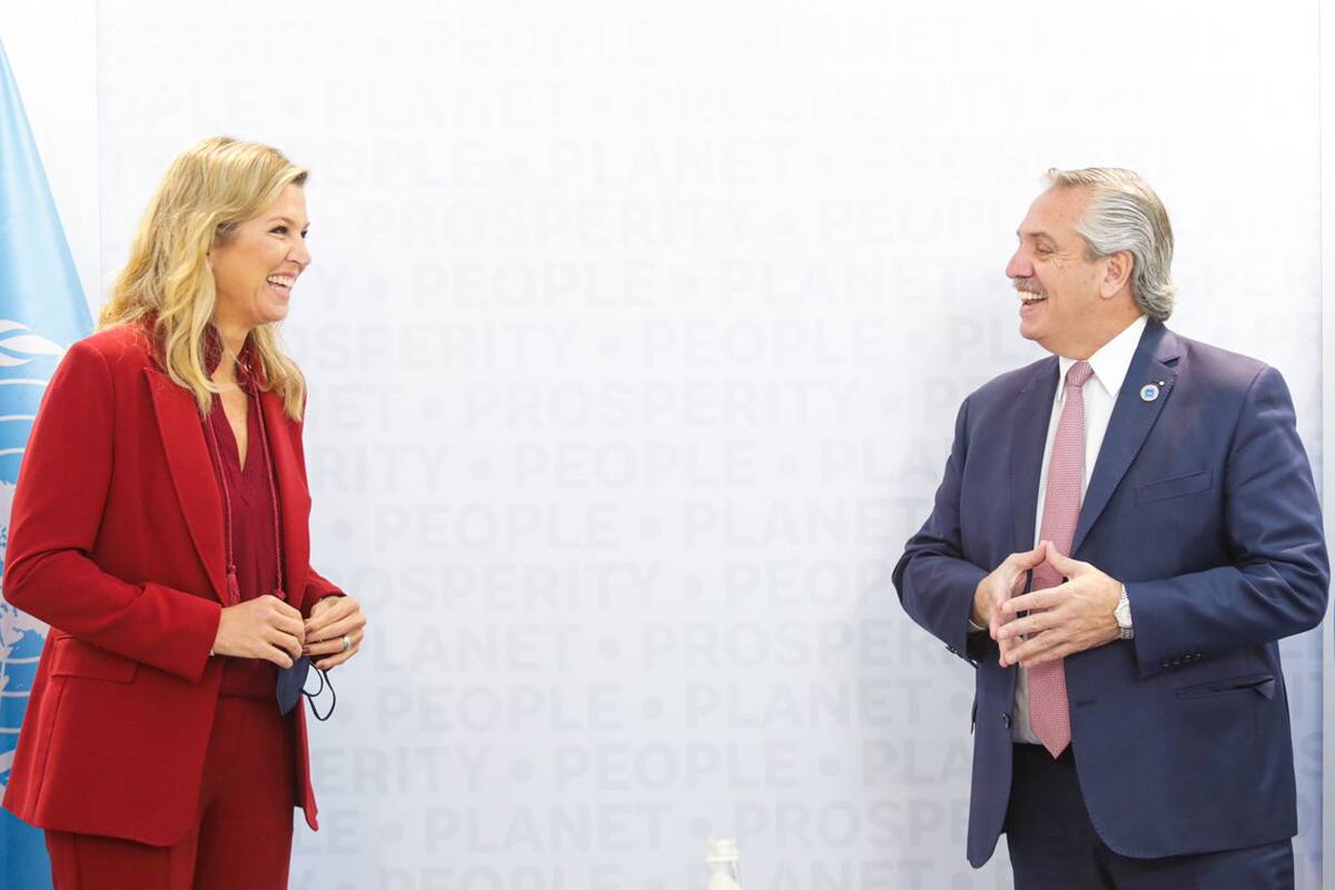 La reina Máxima de Holanda y el presidente Alberto Fernández se reunieron este domingo en Roma