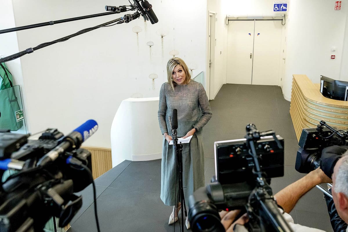 La Reina Máxima durante su primera aparición pública luego de la muerte de su hermana