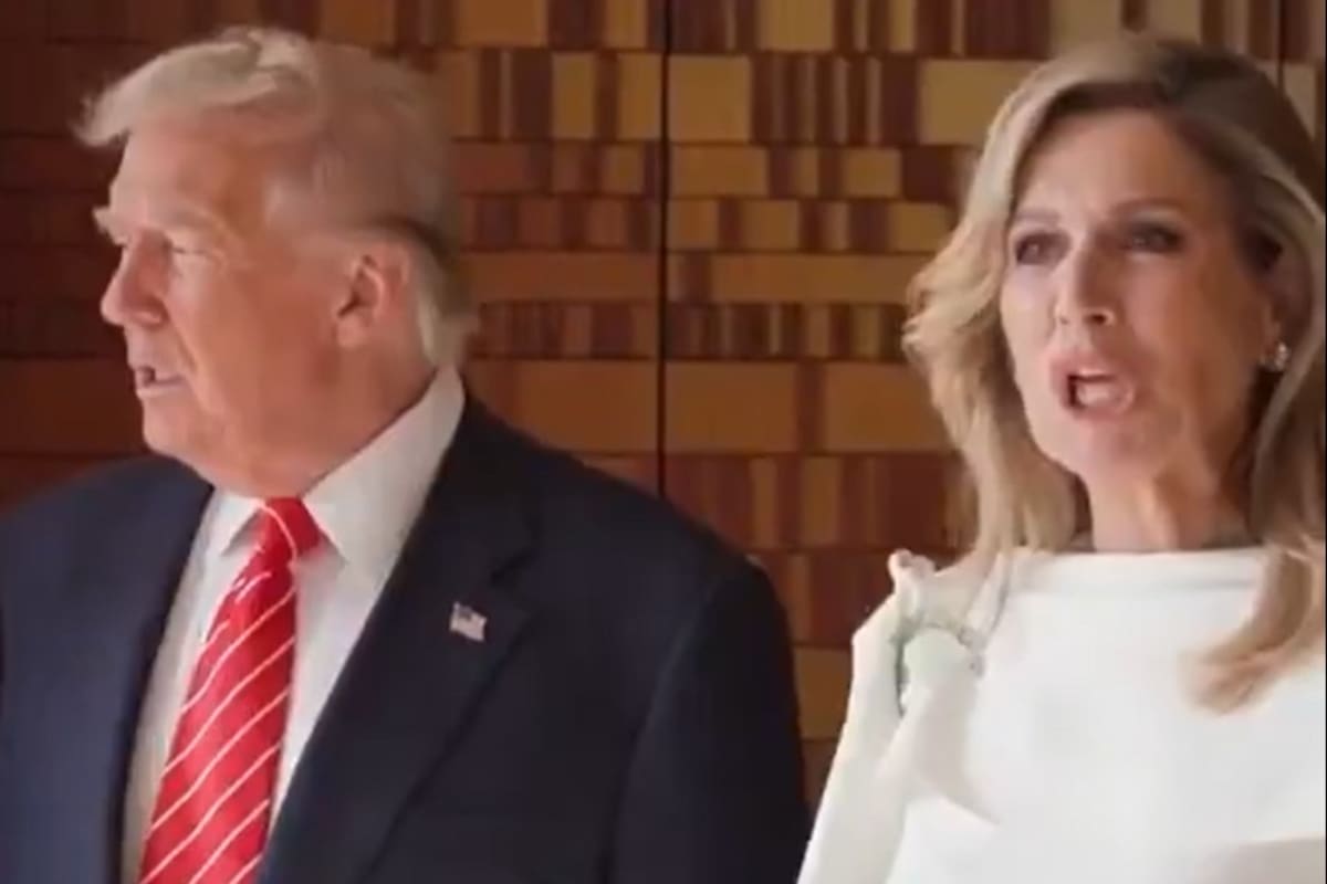 La reina Máxima fue capturada mientras parecía estar burlándose de Trump