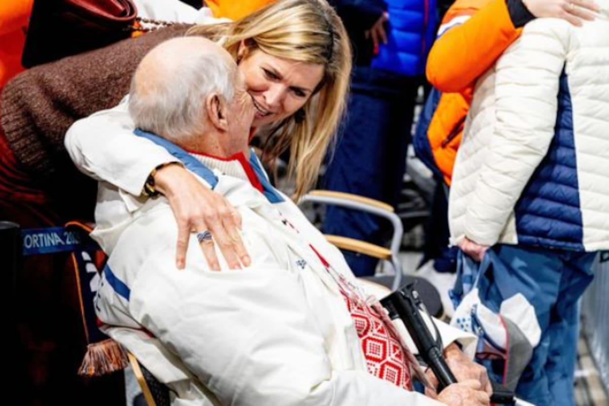 La reina Maxima junto al difunto monarca Harald V durante los Juegos Olímpicos de Invierno de Milán-Cortina 2026