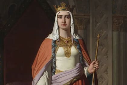 La reina Urraca retratada por el pintor Carlos Múgica y Pérez en 1857.