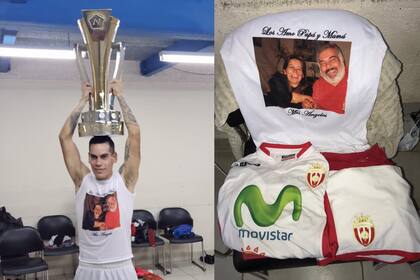 La remera con una dedicatoria especial: su papa Juan falleció hace tres semanas y a su mamá la perdió cuando jugaba en Crucero del Norte