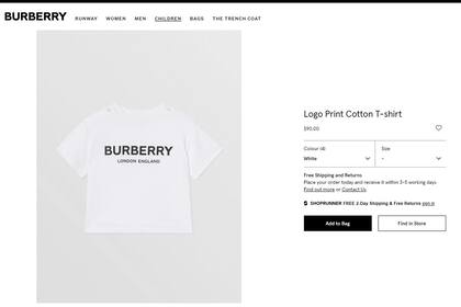 La remera que lució Matilda sale 90 euros. Convertido el número al peso de hoy cuesta $5218