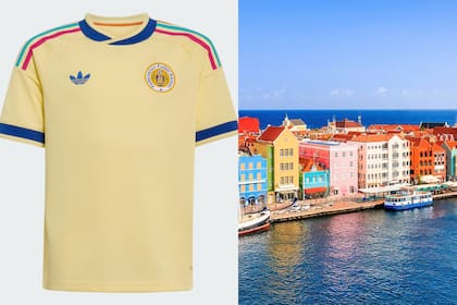 La remera suplente de Curazao representa las fachadas de las viviendas en la capital de la isla
