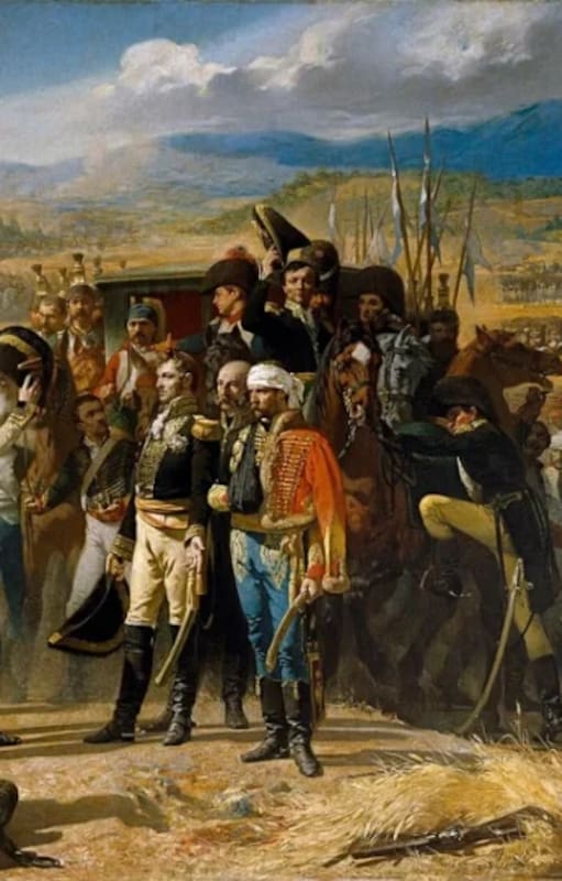 La Rendición de Bailén (1864), óleo del pintor José Casado del Alisal que representa la rendición de Dupont ante el ejército español en el que participó San Martín