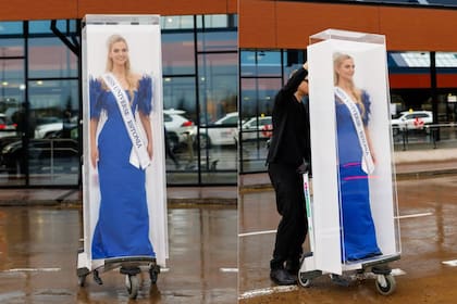 La representante de Estonia, Brigitta Schaback, causó furor por su arribo a Tailandia de una forma muy original (Instagram/@brigittaschaback)