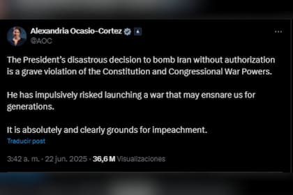 La representante se unió a las críticas contra las acciones de Trump