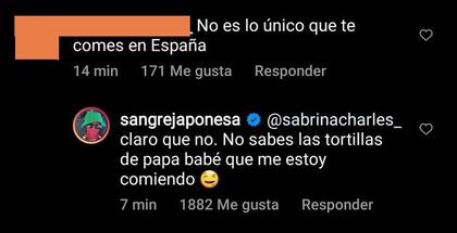 La respuesta de La China a una seguidora (Foto: Captura Instagram/@sangrejaponesa)