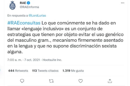 La respuesta de la RAE con respecto a la utilización del lenguaje exclusivo fue clara y tajante