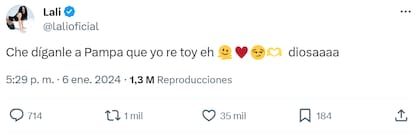La respuesta de Lali Espósito a Pampita
