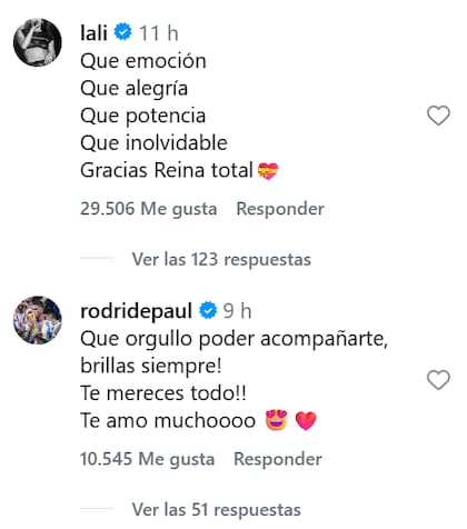 La respuesta de Lali y Rodrigo De Paul al posteo que hizo TIni