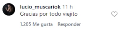 La respuesta de Lucio ante los posteos de su padre