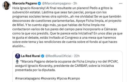 La respuesta de Marcela Pagano tras la crítica de Ignacio Kovarsky, presidente de Carbap, a su proyecto por el Ipcva