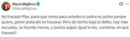 La respuesta de María Migliore a Pilar Ramírez