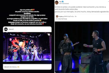 La respuesta de Tini al show que dio en la pantalla de NBC jut o a Coldplay
